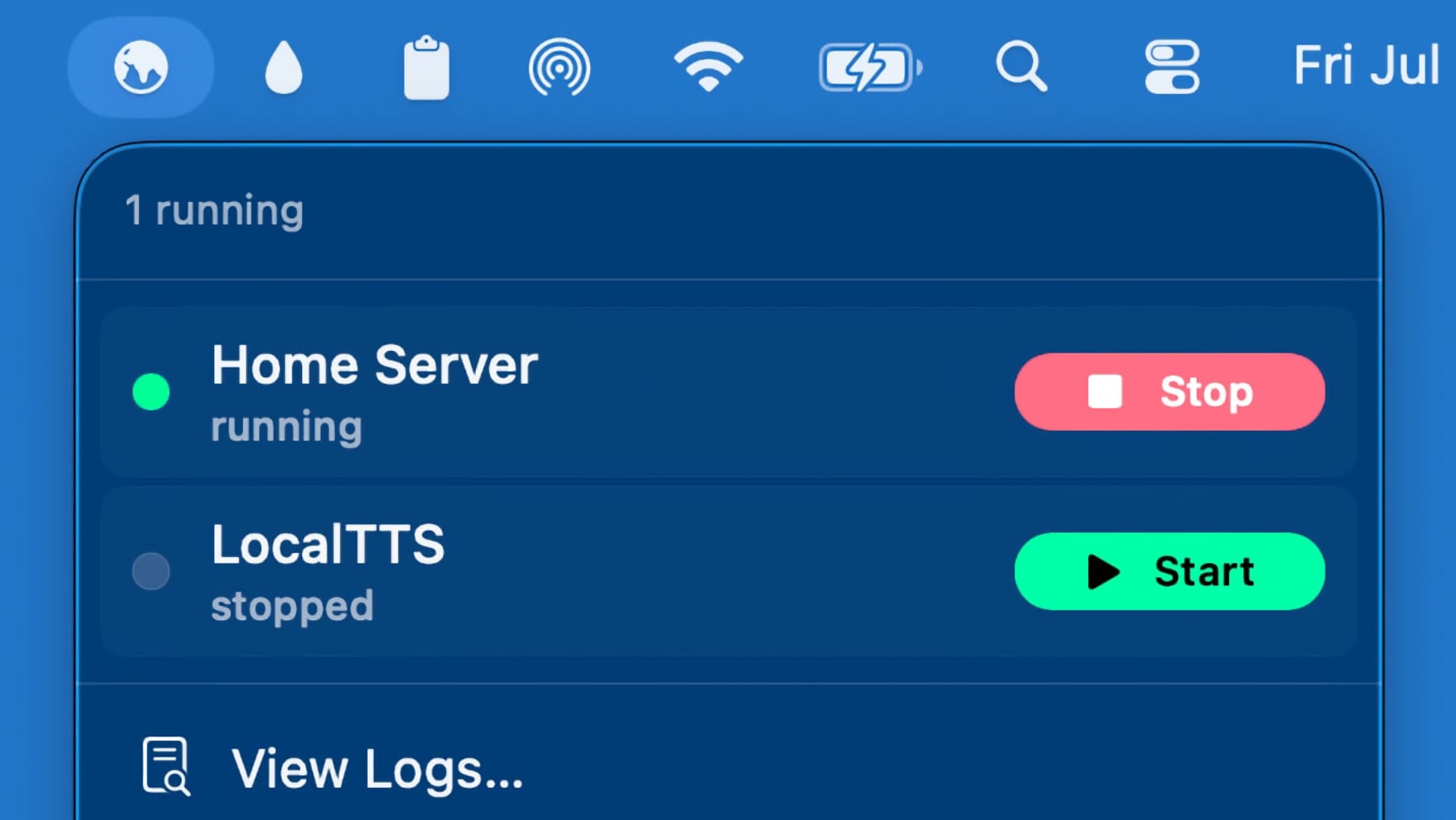 Menu bar monitor